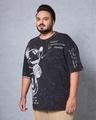 Shop Men's Dark Grey Mickey Smiling Graphic Printed Oversized Plus Size T-shirt-Design