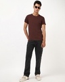 Shop Men's Dark Grey Slim Straight Fit Washed Stretchable Jeans-Full