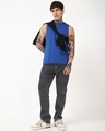 Shop Men's Dark Grey Slim Straight Fit Stretchable Washed Jeans-Full