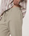 Shop Men's Dark Khaki Brown Cotton Linen Pants