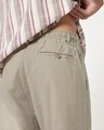 Shop Men's Dark Khaki Brown Cotton Linen Pants