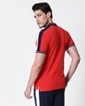 Shop Men's Dark Navy-White-Imperial Red Sporty Sleeve Panel Polo T-Shirt-Design