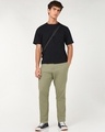 Shop Men's Olive Green Cotton Linen Pants-Full