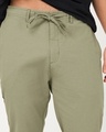 Shop Men's Olive Green Cotton Linen Pants