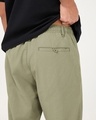 Shop Men's Olive Green Cotton Linen Pants