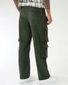Shop Men's Dark Olive Green Straight Fit Cargo Corduroy Pants-Design