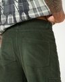 Shop Men's Dark Olive Green Straight Fit Cargo Corduroy Pants