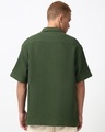 Shop Men's Dark Olive Green Textured Oversized Shirt-Design