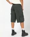 Shop Men's Dark Olive Green Washed Straight Fit Cargo Carpenter Shorts-Design