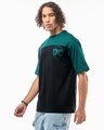 Shop Men's Green & Black Batman Teamup Graphic Printed Oversized T-shirt-Full