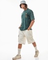 Shop Men's Dark Sea Green Kadak Chai Graphic Printed Oversized Acid Wash T-shirt