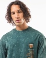 Shop Men's Dark Sea Green Kadak Chai Graphic Printed Oversized Acid Wash T-shirt
