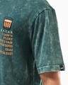 Shop Men's Dark Sea Green Kadak Chai Graphic Printed Oversized Acid Wash T-shirt