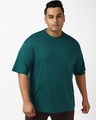 Shop Men's Dark Sea Green Oversized Plus Size T-shirt-Front