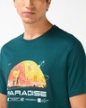 Shop Men's Dark Sea Green Paradise Graphic Printed T-shirt