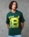 Shop Men's Green Rated Color Block Oversized T-shirt-Front