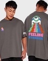 Shop Men's Dark Shadow Feeling Strange Graphic Printed Oversized T-shirt-Front
