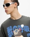 Shop Men's Dark Shadow Grey Inosuke Beast Breathing Graphic Printed Oversized T-shirt