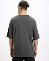 Shop Men's Dark Shadow Grey Introvert Typography Oversized T-shirt-Full