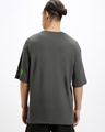 Shop Men's Dark Shadow Grey Marvel Hulk Graphic Printed Oversized T-shirt-Full