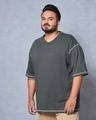 Shop Men's Grey Oversized Plus Size T-shirt-Front