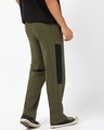 Shop Men's Deep Moss Green The Rogue Color Block Oversized Wide Leg Track Pants-Design