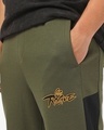 Shop Men's Deep Moss Green The Rogue Color Block Oversized Wide Leg Track Pants