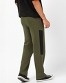 Shop Men's Deep Moss Green The Rogue Color Block Oversized Wide Leg Track Pants-Design
