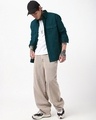 Shop Men's Deep Teal Blue Oversized Cargo Shirt-Full