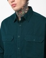 Shop Men's Deep Teal Blue Oversized Cargo Shirt