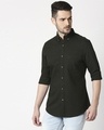 Shop Men's Dk Olive Slim Fit Casual Oxford Shirt-Design