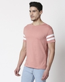 Shop Men's double tape panel T-Shirt(Pink & White)-Front