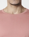 Shop Men's double tape panel T-Shirt(Pink & White)-Full