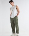 Shop Men's Dusty Olive Green Cargo Carpenter Pants-Full