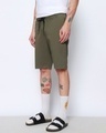 Shop Men's Olive Over Dyed Shorts-Design