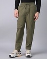 Shop Men's Dusty Olive Green Cargo Carpenter Pants-Front