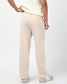 Shop Men's Ecru Melange Icon Graphic Printed Oversized Wide Leg Track Pants-Design