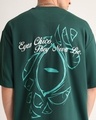 Shop Men's Emerald Green Eyes Chico Puff Printed Oversized T-shirt