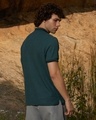 Shop Men's Emerald Green Textured Polo T-shirt-Design