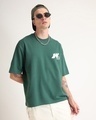 Shop Men's Emerald Green Topia Twins Puff Printed Oversized T-shirt-Full
