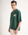 Shop Men's Emerald Green Topia Twins Puff Printed Oversized T-shirt