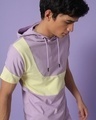 Shop Men's Lilac Feel Good Color Block Oversized Hoodie-Front
