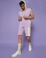 Shop Men's Feel Good Lilac Color Block Oversized Hoodie Vest
