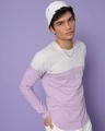 Shop Men's Purple Color Block T-shirt-Front