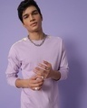 Shop Men's Feel Good Lilac Colorblock Full Sleeve T-shirt-Front