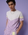 Shop Men's Feel Good Lilac Colorblock Half Sleeve T-shirt-Front