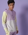 Shop Men's Feel Good Lilac Colorblock Hoodie T-shirt-Front