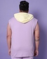 Shop Men's Feel Good Lilac Plus Size Color Block Hoodie Vest-Design