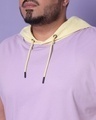 Shop Men's Feel Good Lilac Plus Size Color Block Hoodie Vest