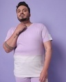 Shop Men's Feel Good Lilac Plus Size Color Block T-shirt-Front